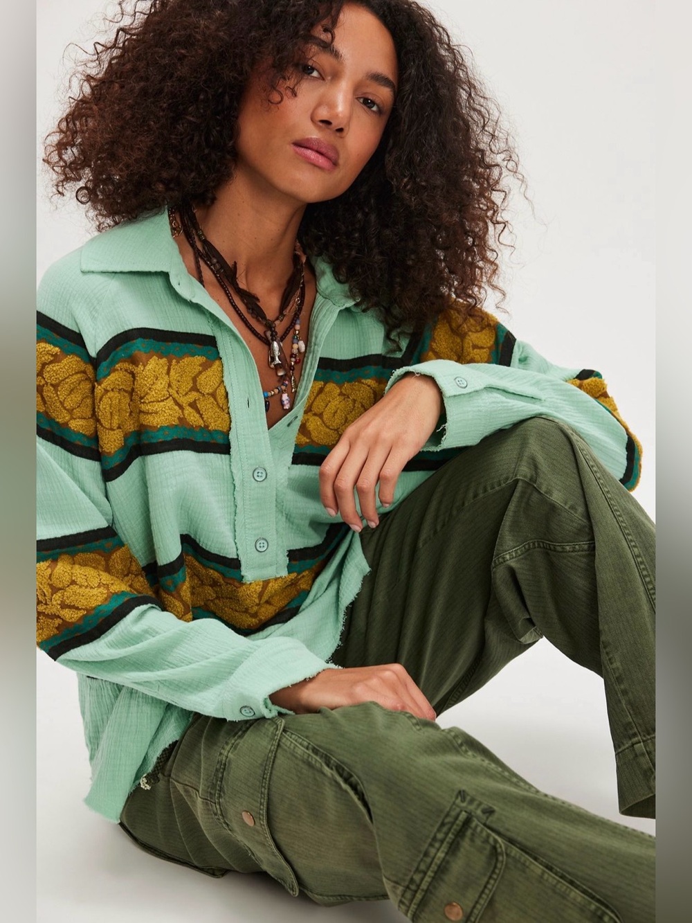 Free People We The Free Terry Rugby Pullover